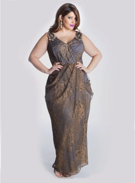Wrap evening dress for those full with a picture