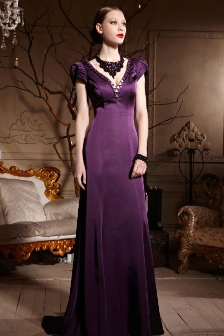 Purple evening dress