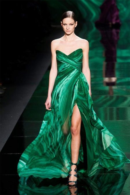 Emerald evening gown