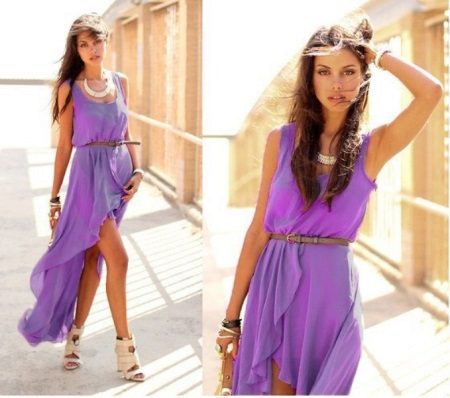 Accessories for a lilac evening dress