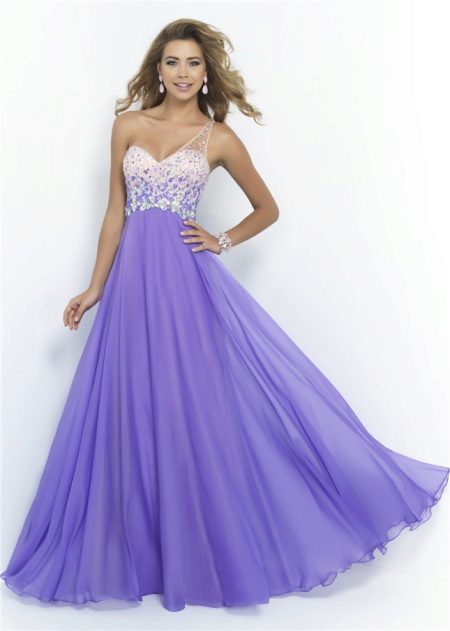 White and Lilac Evening Dress