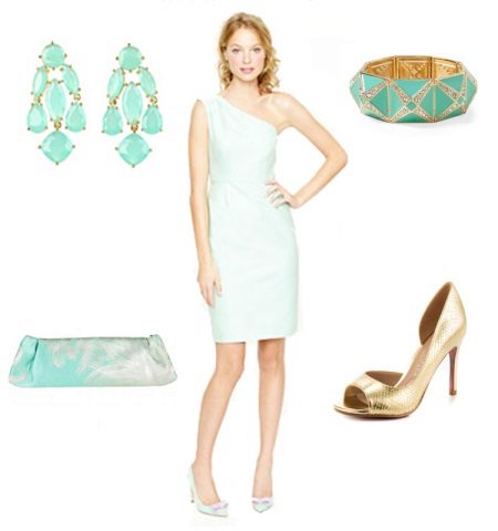 The image is a mint color dress