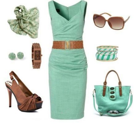 Mint dress - an image of a business style