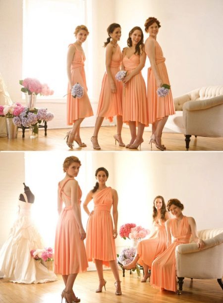 peach bridesmaid dresses