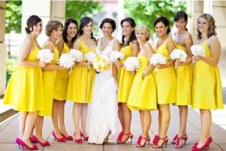 Yellow bridesmaid dresses