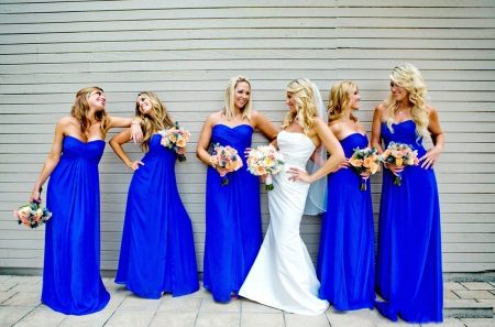 Blue bridesmaid dresses