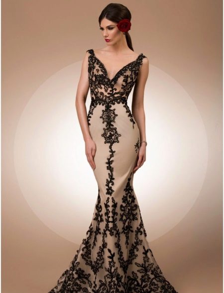 Mermaid dress with lace