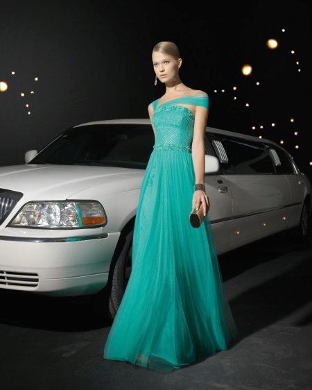 Green evening dress