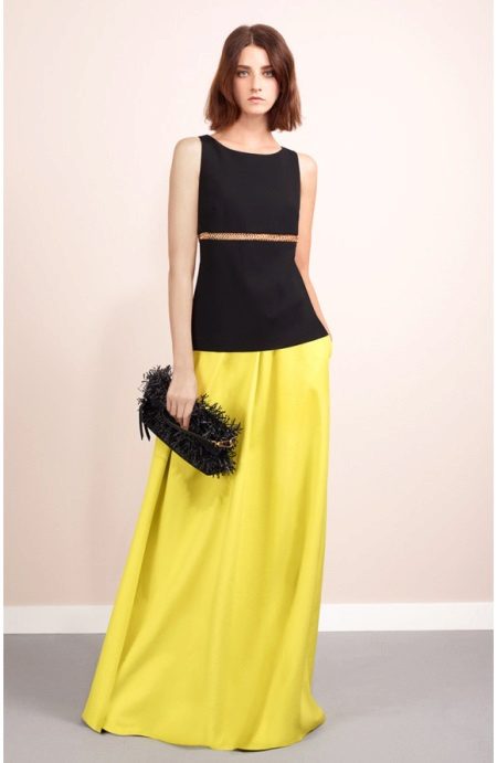 Yellow skirt evening suit