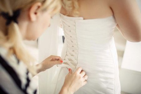 Lacing on a wedding dress