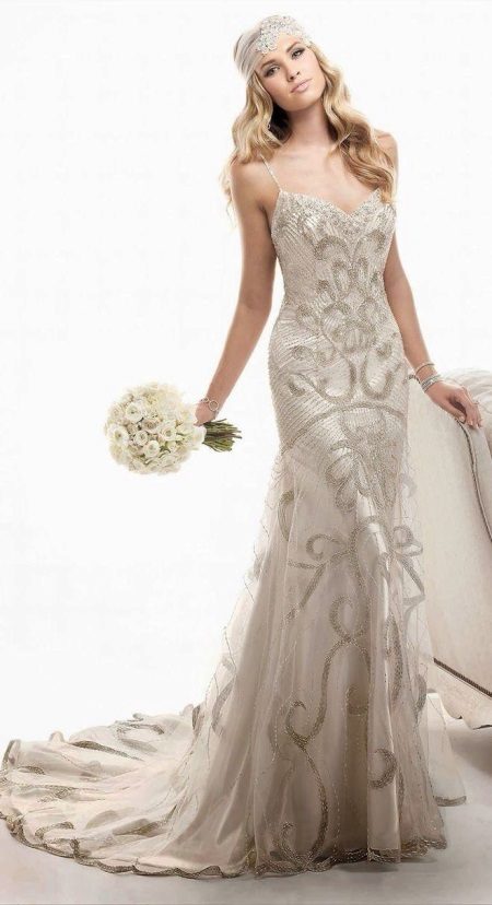 Retro lace mermaid wedding dress