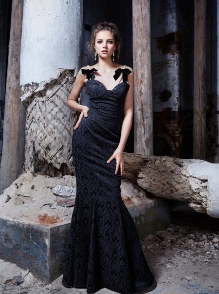 Simple black evening dress