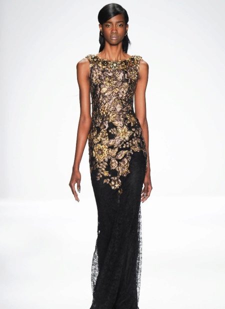 Badgley Mischka Gold Evening Dress