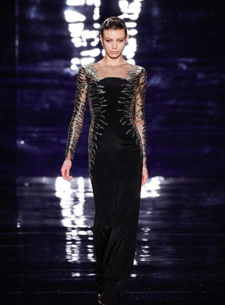 Reem Acra Embroidered Evening Dress