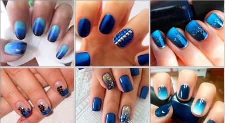 Evening manicure under a blue dress