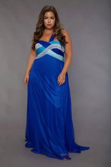 Summer blue sundress for a wedding for the full