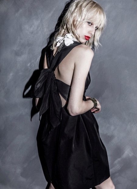 Short back evening gown