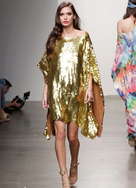 Gold short evening dress gold