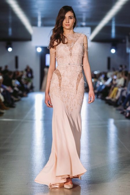 Oksana Mukha's evening dress with transparent accents