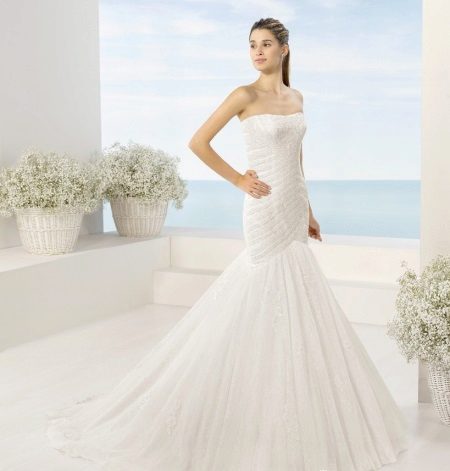 Mermaid Draped Wedding Dress