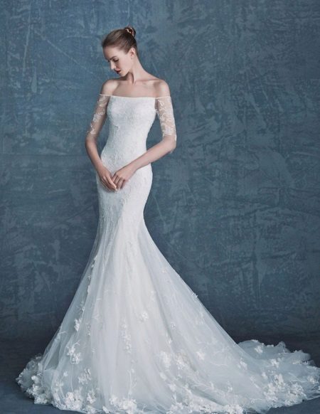 Mermaid Wedding Dress with Lace Sleeve