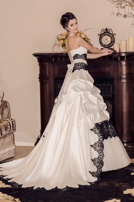 Wedding dress with black lace from Victoria Karandasheva