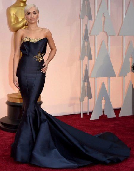 Satin mermaid evening dress