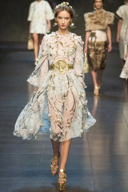 Dolce and Gabbana Chiffon Evening Dress