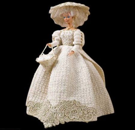 Knitted Barbie Doll Wedding Dress