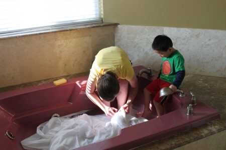 Handtvätt bröllopsklänning