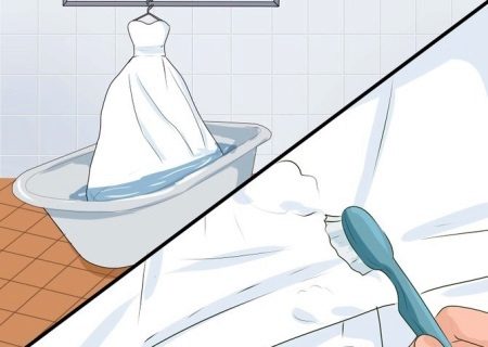 Blötläggning av en bröllopsklänning