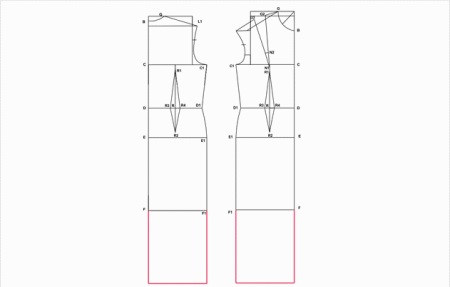 Building a pattern of a Greek evening dress