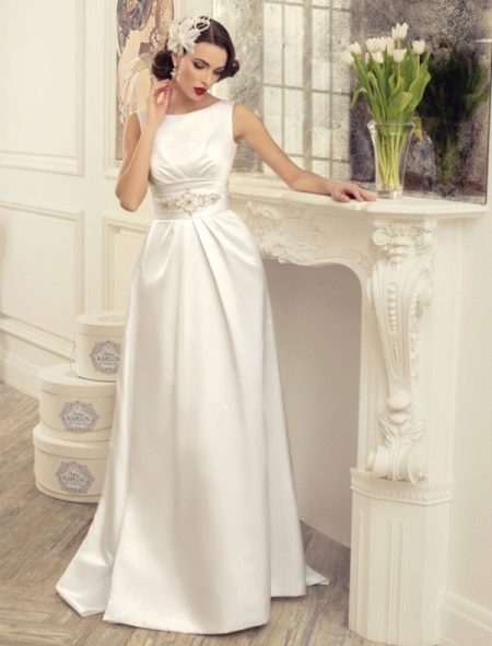 Satin Sash Wedding Dress