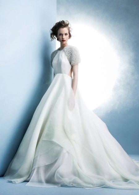 Short sleeve wedding dress