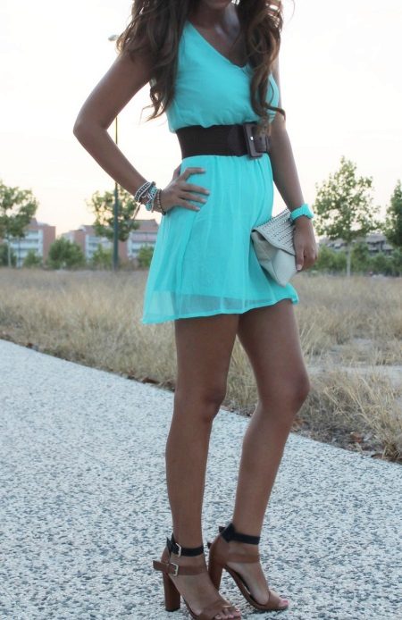 Bright turquoise cyan dress