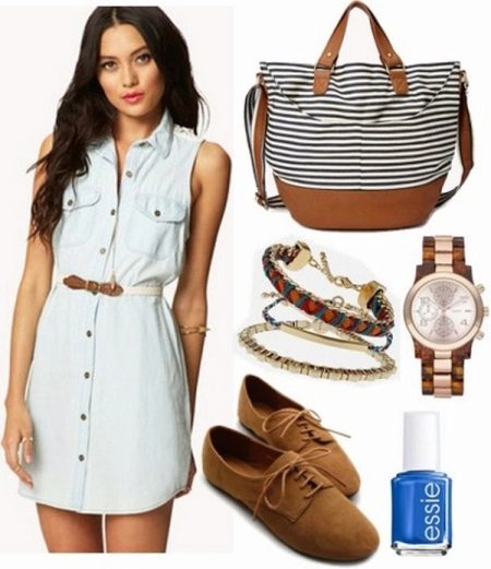 Kožni smeđi traper pribor