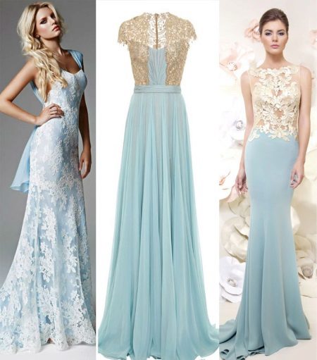 Blue dresses with gold