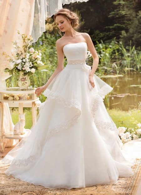 Classic puffy layered wedding dress