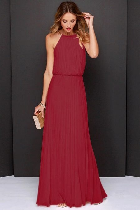 Beautiful long dress in Marsala color