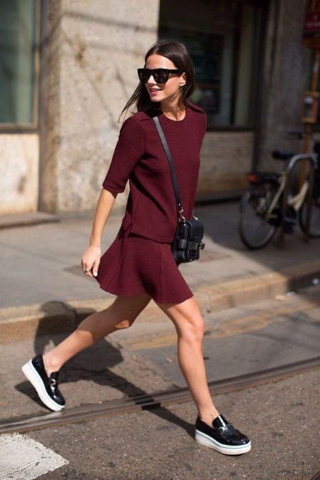 Marsala short dress for every day