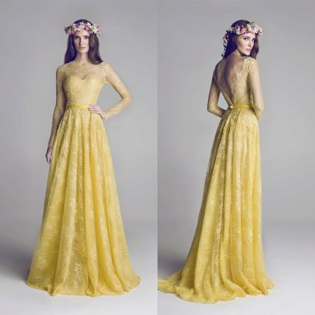 Very beautiful mustard lace dress