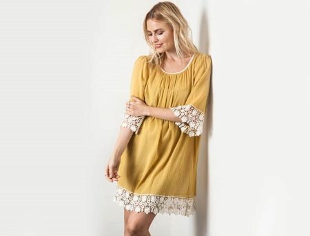 Mustard dress for muted blondes