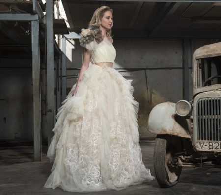 Puffy White Chiffon Dress