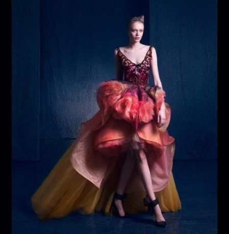 Midi Evening Dress With Train