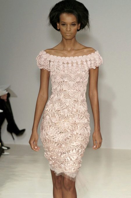 Openwork knitted dress