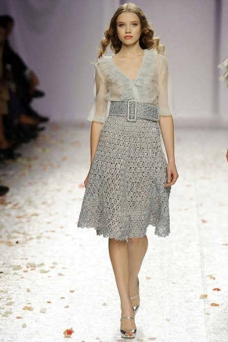 Dress with a knitted skirt