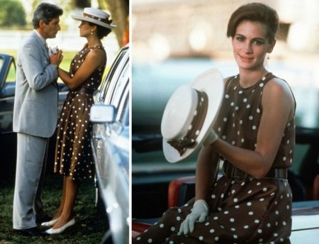 Julia Roberts Brown Polka Dot Dress - Pretty Woman