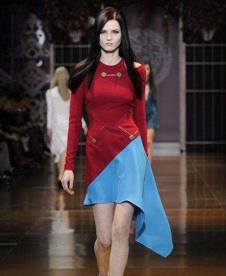 Dress two-tone red-blue