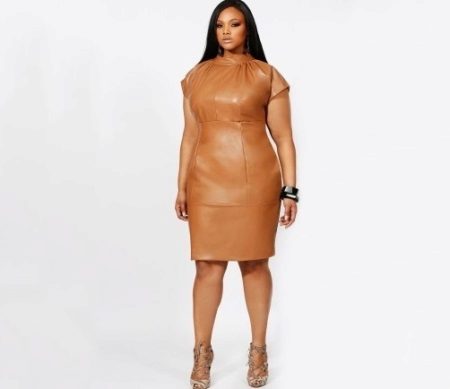 Leather sheath dress for obese girls
