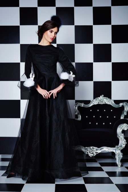 Organza Black Evening Dress